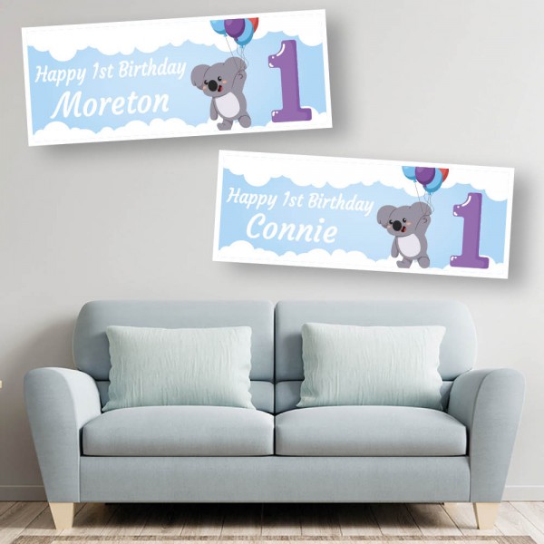 1st Birthday Koala Personalised Banners