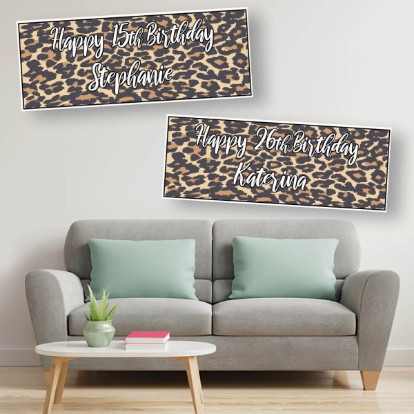 Animal Print Personalised Birthday Banners