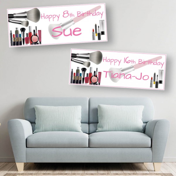 Beauty Make Up Personalised Birthday Banners