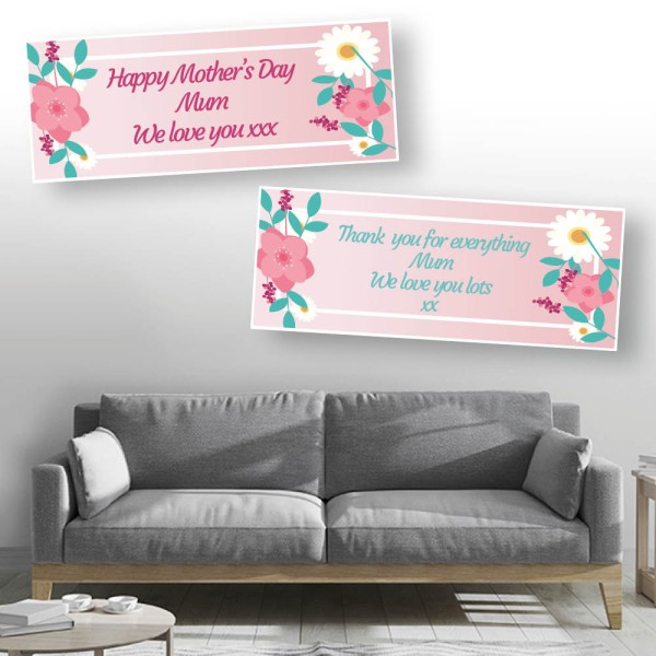 Mother's Day Pretty Flowers Personalised Banners