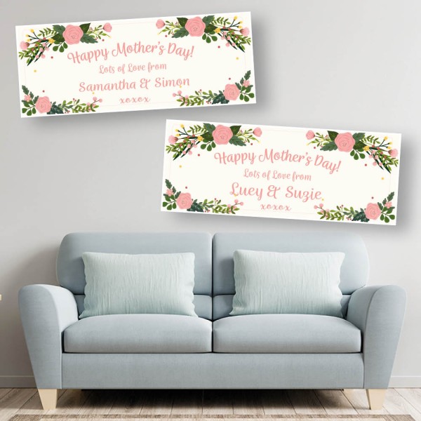 Mother's Day Rose Garland Personalised Banners