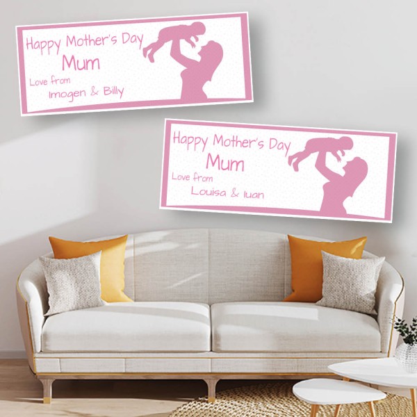 Mother's Day Pretty Pink Personalised Banners - Mum