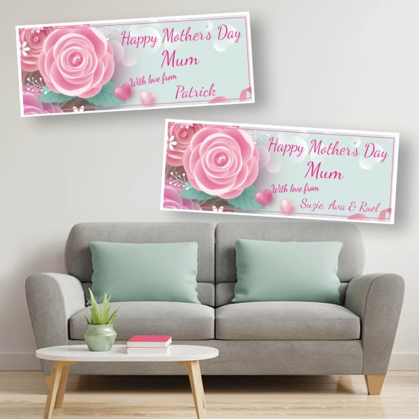 Mother's Day Rose Personalised Banners - Mum