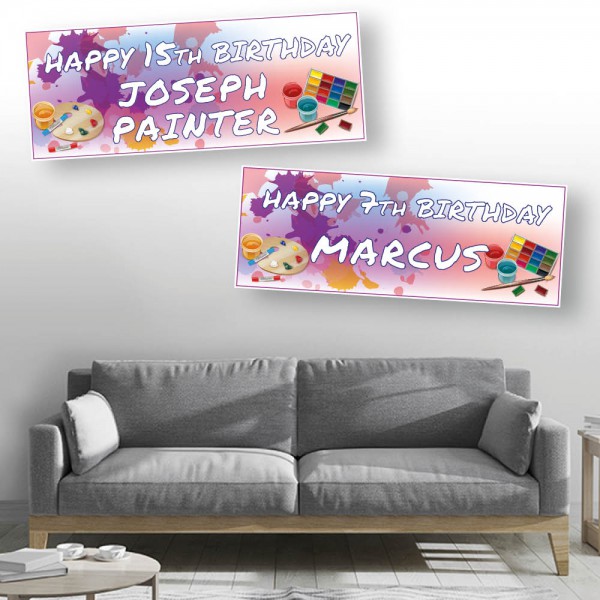 Paint Artist Personalised Birthday Banners