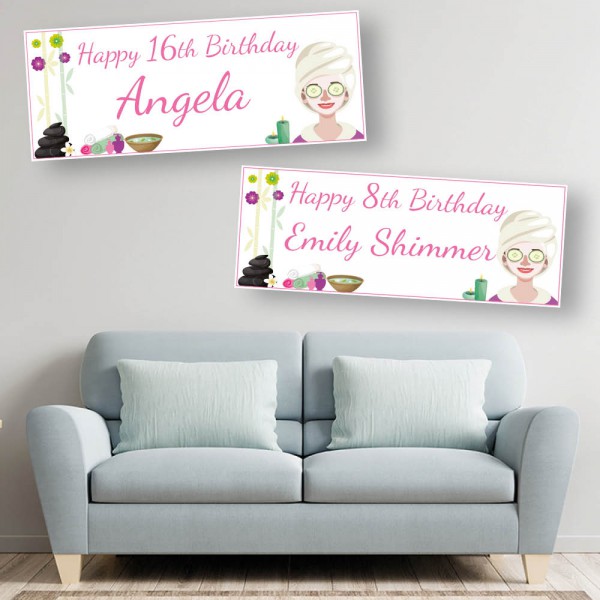 Pamper Party Personalised Birthday Banners