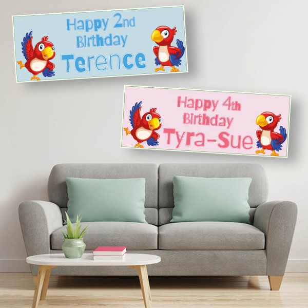 Parrot Personalised Birthday Banners