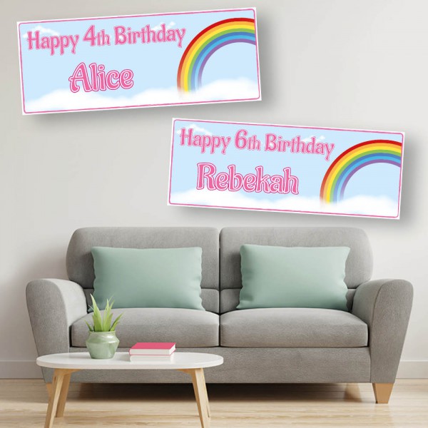 Rainbow Personalised Birthday Banners