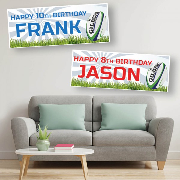 Rugby Personalised Birthday Banners