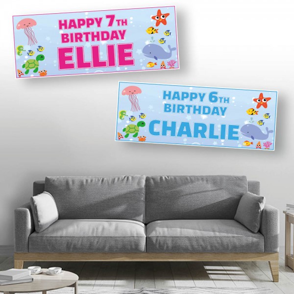 Sealife Personalised Birthday Banners