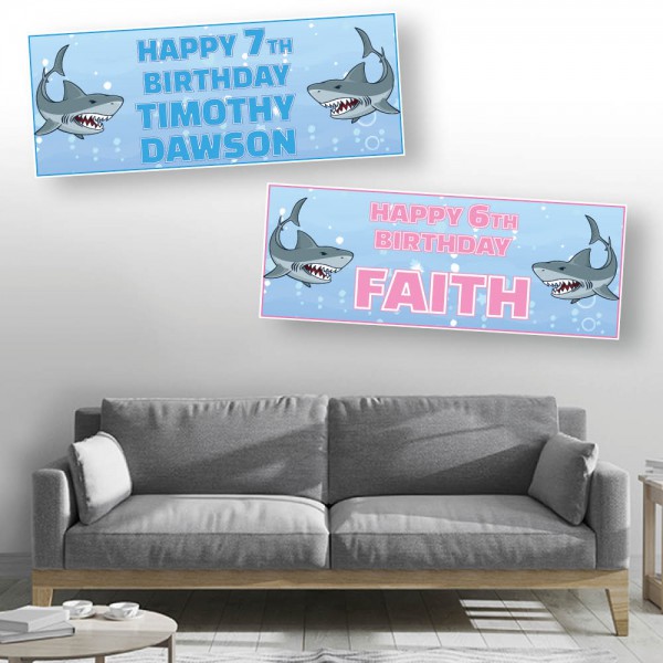 Shark Personalised Birthday Banners