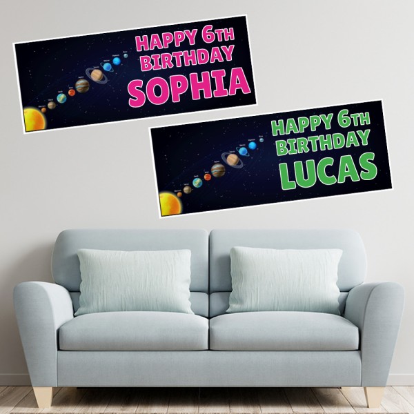 Solar System Personalised Birthday Banners