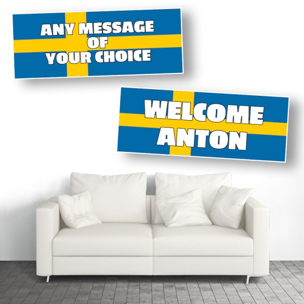 Flag of Sweden Personalised Celebration Banners