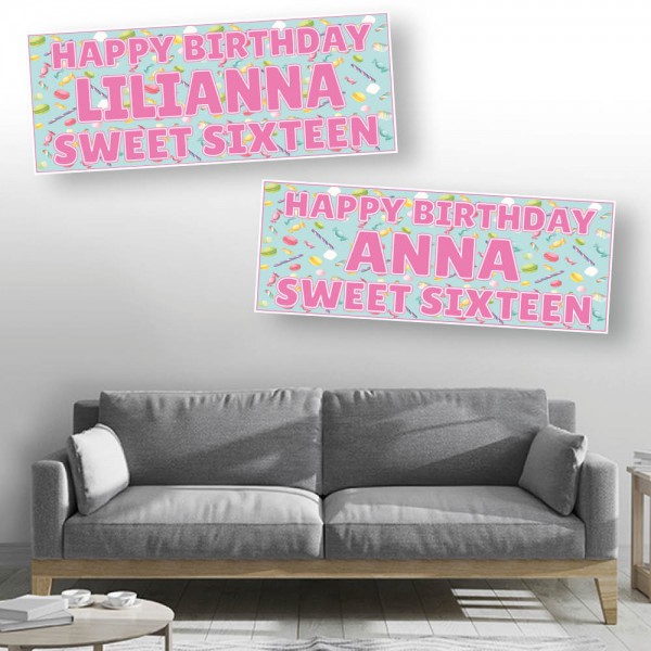 Sweet Sixteen Personalised Birthday Banners