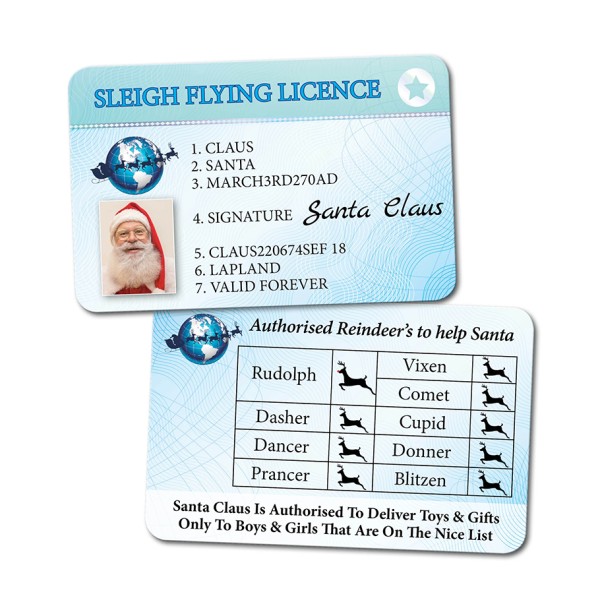 Santa Claus Sleigh Flying Licence
