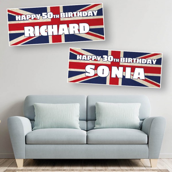 Union Jack Personalised Birthday Banners