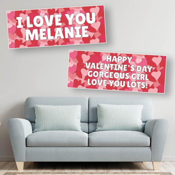 Full of Love Heart Personalised Valentine's Day Banners