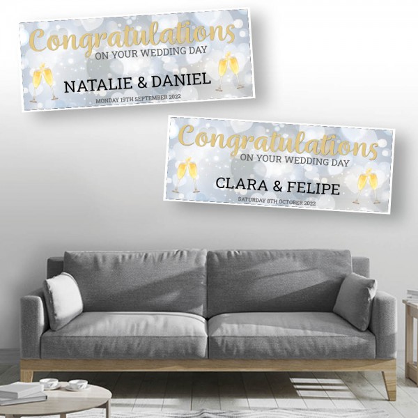 Wedding Day Congratulations Personalised Banners